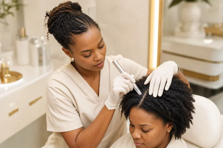 Professional hair-restoration treatment at Novus Skin