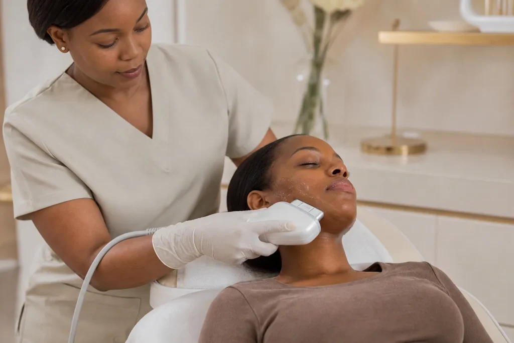 Professional HIFU treatment at Novus Skin
